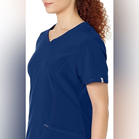 Cherokee Women's Blue Infinity Round Neck Scrub Top in Small - Picture 3 of 10